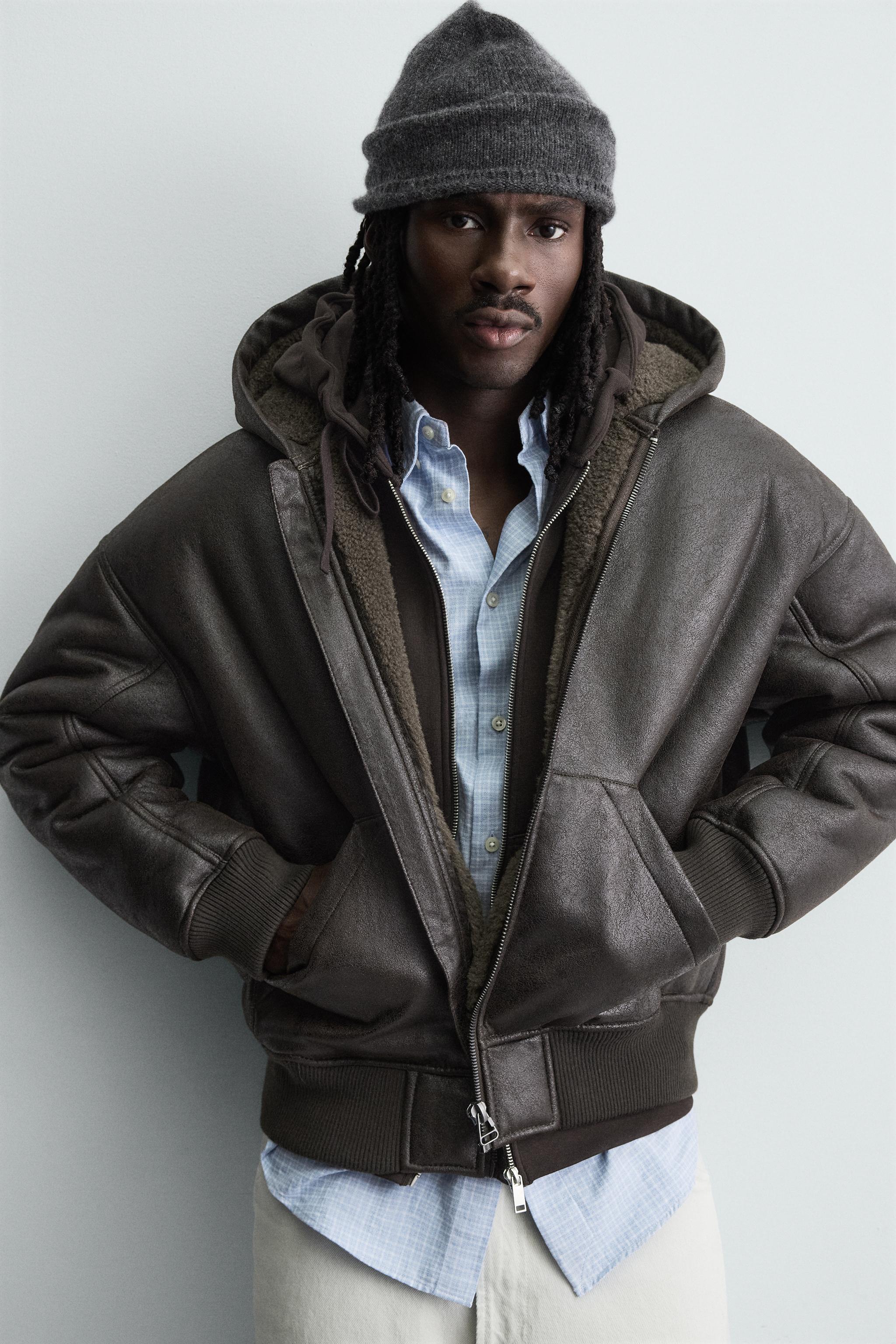 BLOUSON EN MATIÈRE SYNTHÉTIQUE DOUBLE FACE